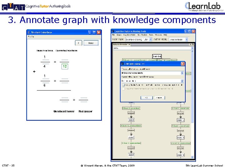 3. Annotate graph with knowledge components CTAT - 35 © Vincent Aleven, & the