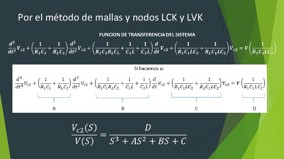 Por el método de mallas y nodos LCK y LVK 