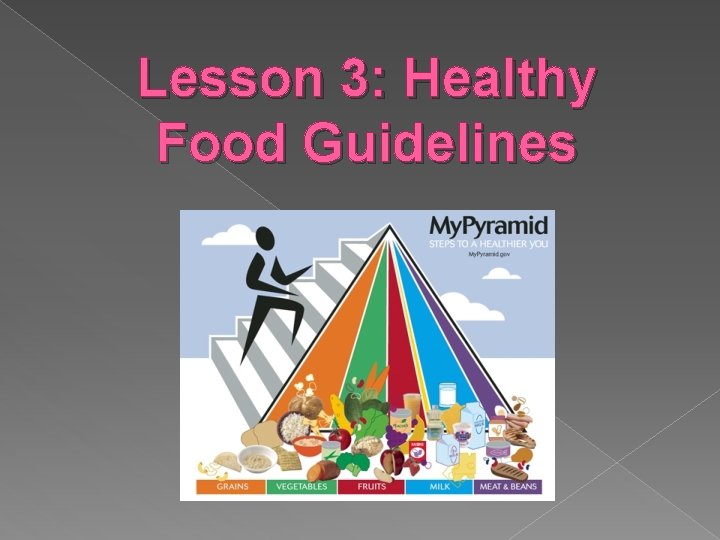 Lesson 3: Healthy Food Guidelines 