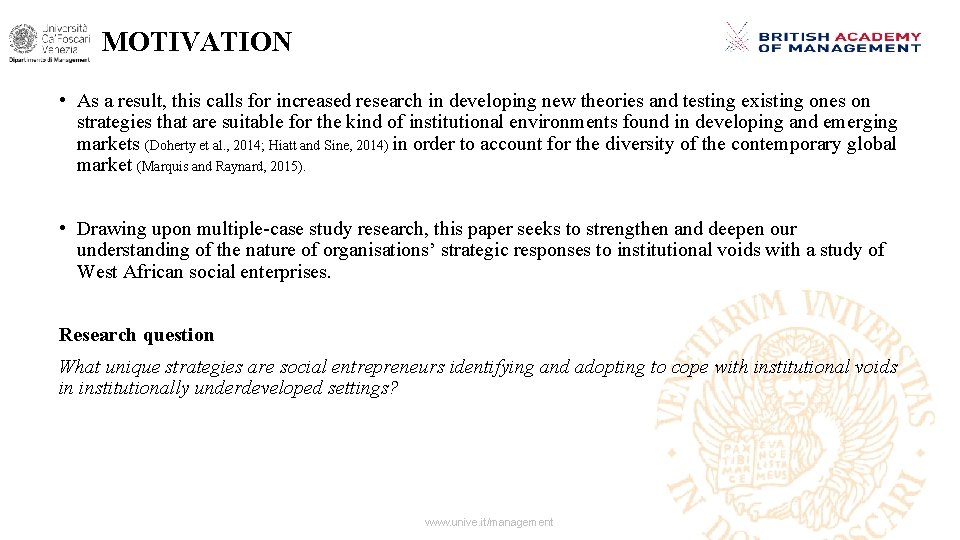 MOTIVATION • As a result, this calls for increased research in developing new theories