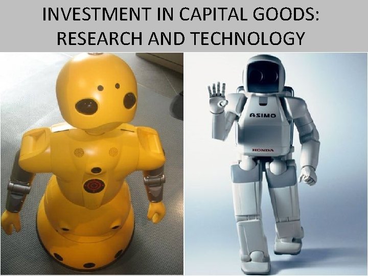 INVESTMENT IN CAPITAL GOODS: RESEARCH AND TECHNOLOGY 