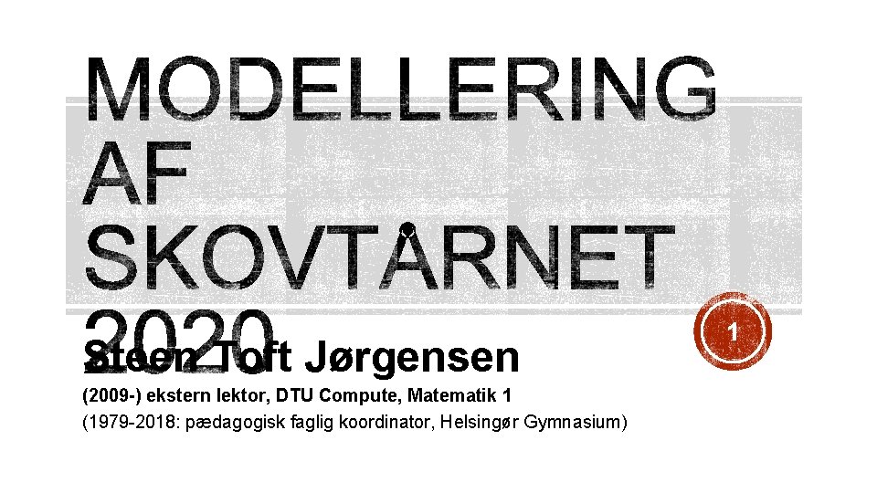 Steen Toft Jørgensen (2009 -) ekstern lektor, DTU Compute, Matematik 1 (1979 -2018: pædagogisk