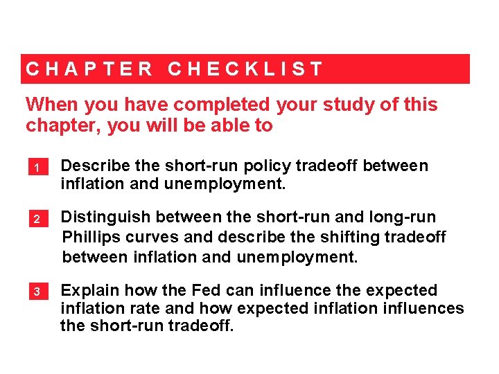 CHAPTER CHECKLIST When you have completed your study of this chapter, you will be