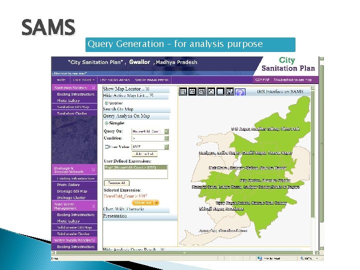 SAMS Query Generation – for analysis purpose 