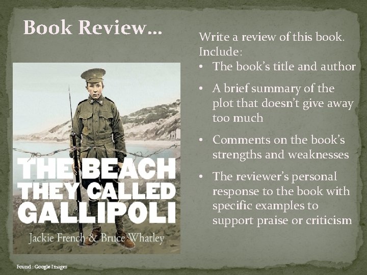 Book Review… Write a review of this book. Include: • The book’s title and Book Review… Write a review of this book. Include: • The book’s title and