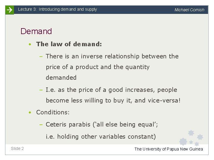 Principles of Microeconomics Lecture 3 Introducing Demand Supply