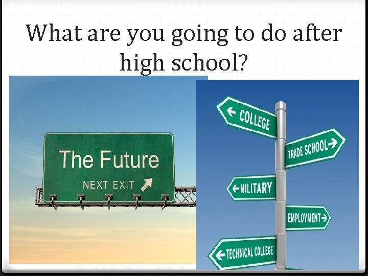 What are you going to do after high school? 