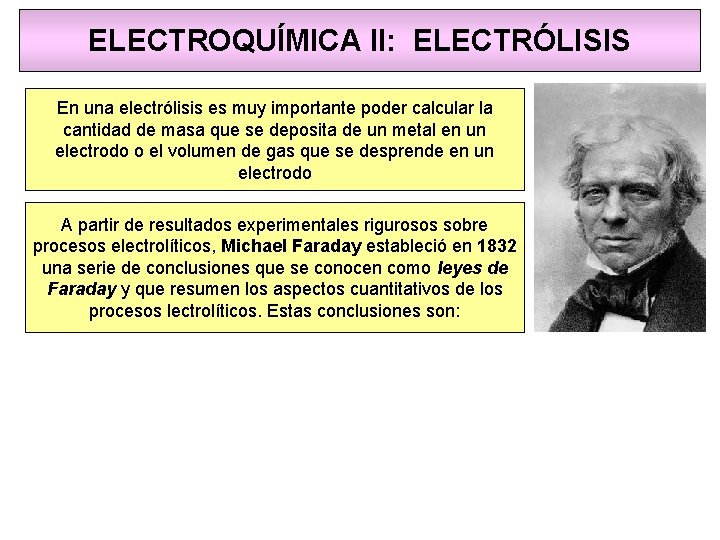 ELECTROQUÍMICA II: ELECTRÓLISIS En una electrólisis es muy importante poder calcular la cantidad de