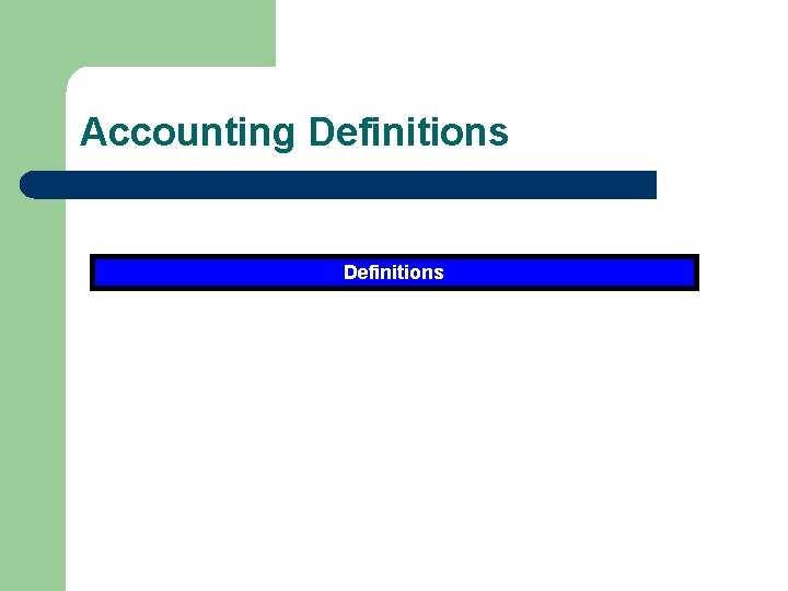 Accounting Definitions 