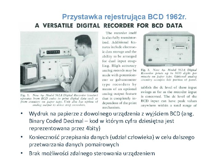 Przystawka rejestrująca BCD 1962 r. • Wydruk na papierze z dowolnego urządzenia z wyjściem