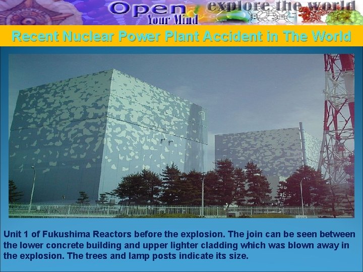 Recent Nuclear Power Plant Accident in The World Unit 1 of Fukushima Reactors before Recent Nuclear Power Plant Accident in The World Unit 1 of Fukushima Reactors before