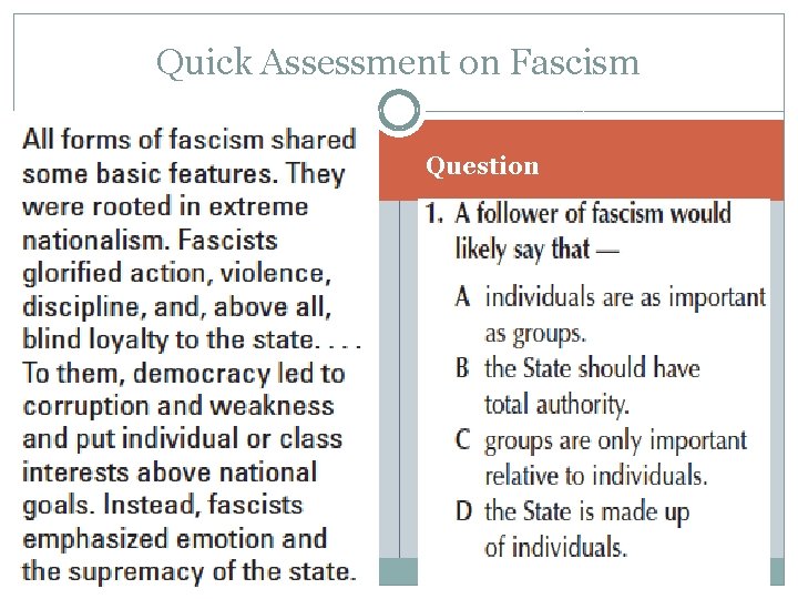 Quick Assessment on Fascism Question 