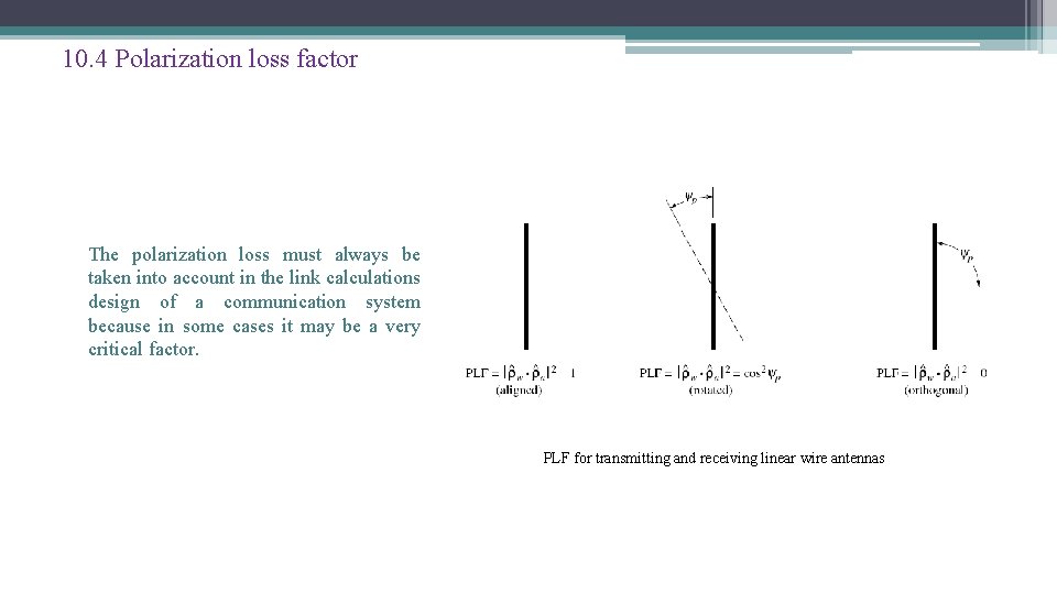 10. 4 Polarization loss factor The polarization loss must always be taken into account