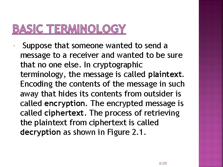 BASIC TERMINOLOGY Suppose that someone wanted to send a message to a receiver and