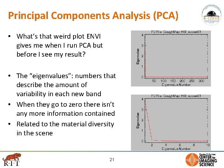 Principal Components Analysis (PCA) • What’s that weird plot ENVI gives me when I