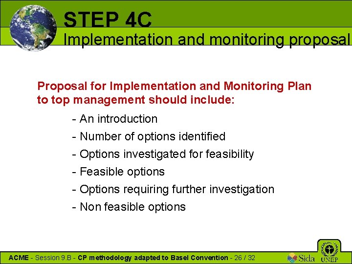 STEP 4 C Implementation and monitoring proposal Proposal for Implementation and Monitoring Plan to