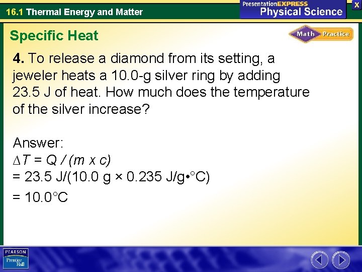 16. 1 Thermal Energy and Matter Specific Heat 4. To release a diamond from 16. 1 Thermal Energy and Matter Specific Heat 4. To release a diamond from