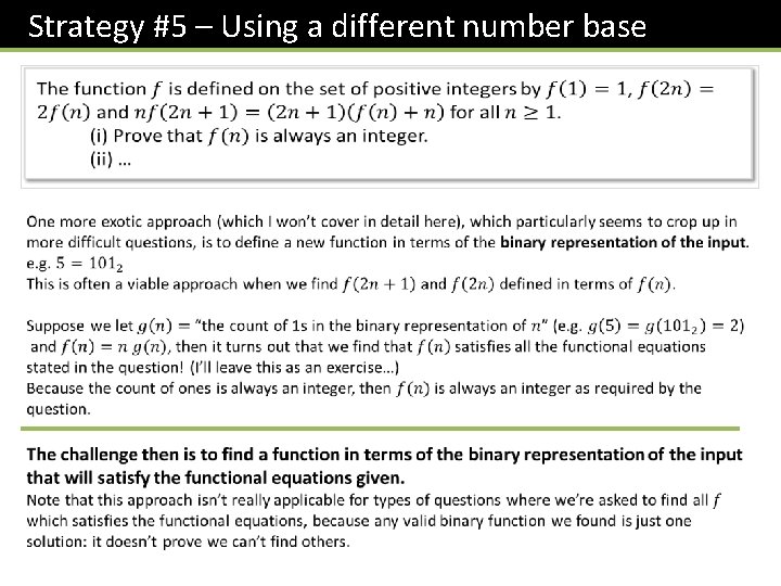 Strategy #5 – Using a different number base 