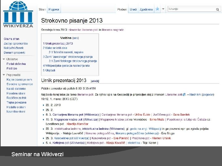 Seminar na Wikiverzi 