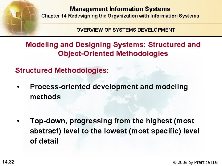 Management Information Systems Chapter 14 Redesigning the Organization with Information Systems OVERVIEW OF SYSTEMS