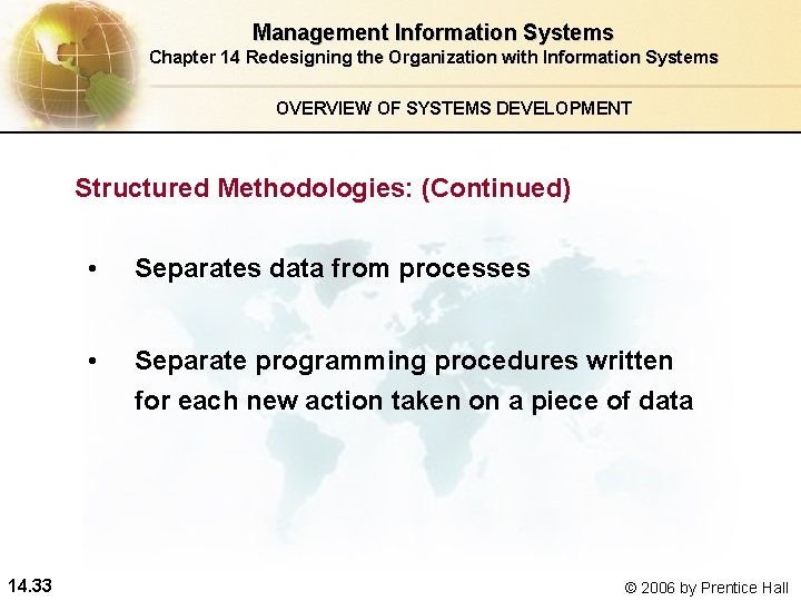 Management Information Systems Chapter 14 Redesigning the Organization with Information Systems OVERVIEW OF SYSTEMS