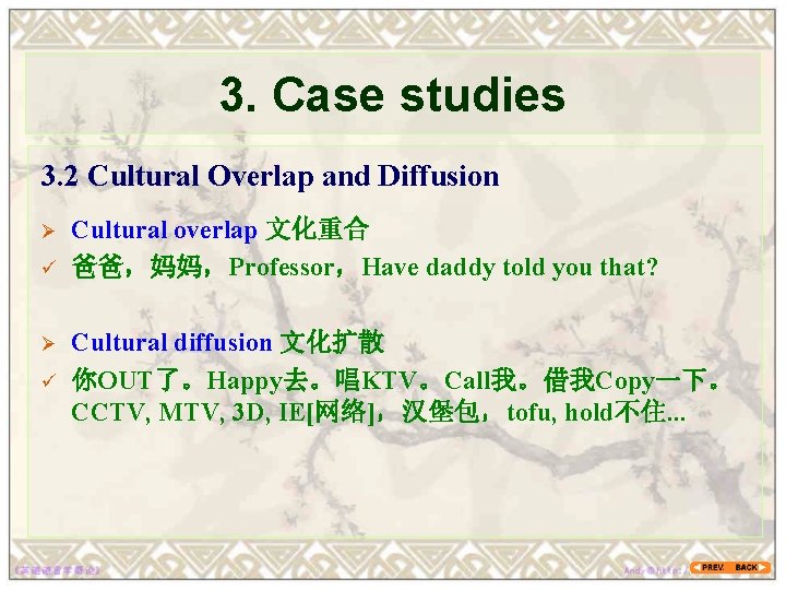 3. Case studies 3. 2 Cultural Overlap and Diffusion Ø ü Cultural overlap 文化重合