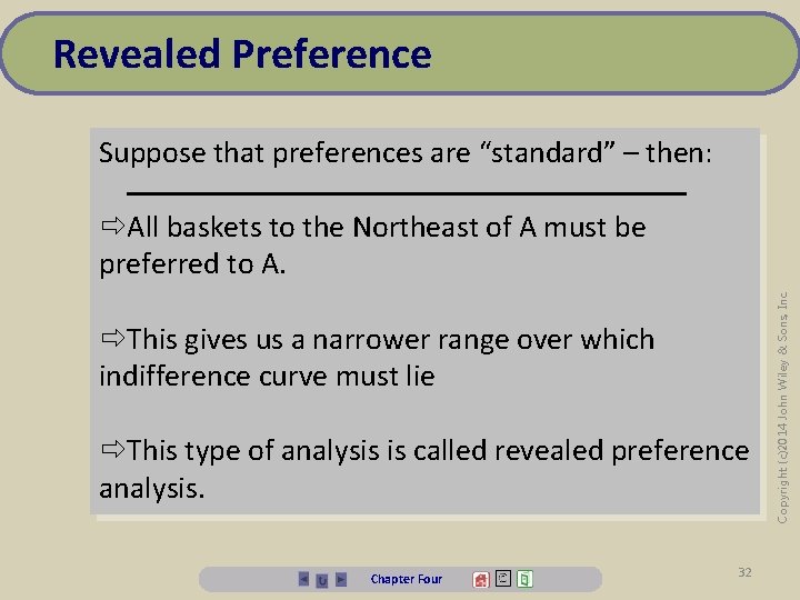 Revealed Preference Suppose that preferences are “standard” – then: ðThis gives us a narrower
