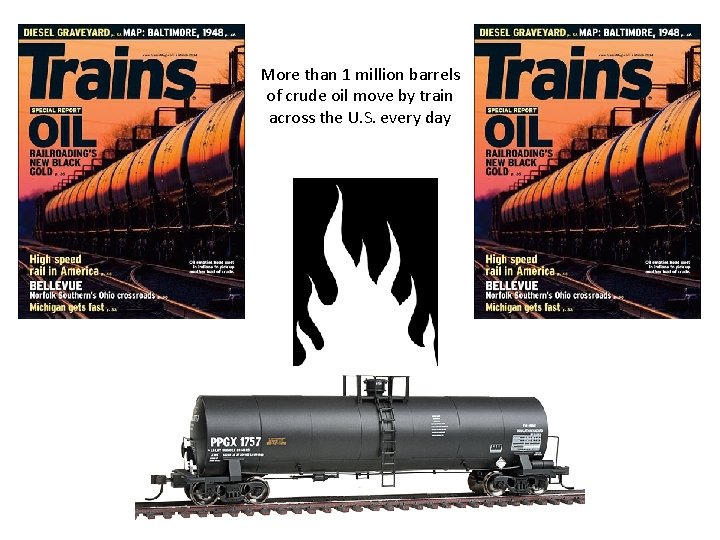 More than 1 million barrels of crude oil move by train across the U.