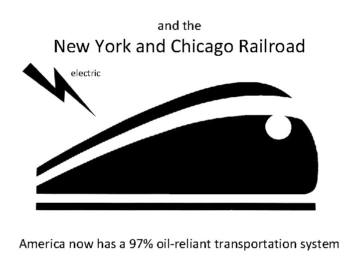 and the New York and Chicago Railroad electric America now has a 97% oil-reliant