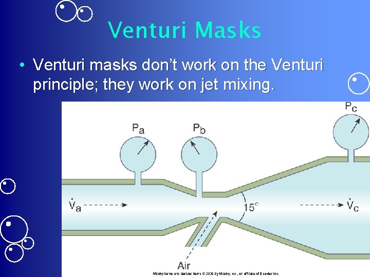 Venturi Masks • Venturi masks don’t work on the Venturi principle; they work on