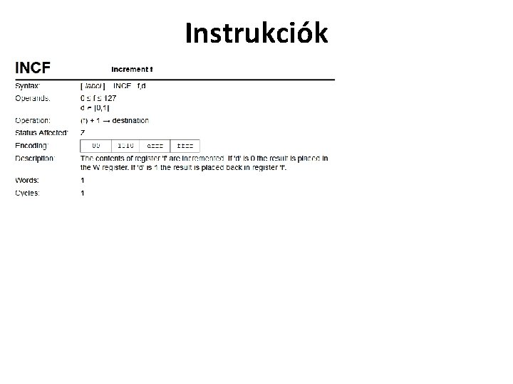 Instrukciók 