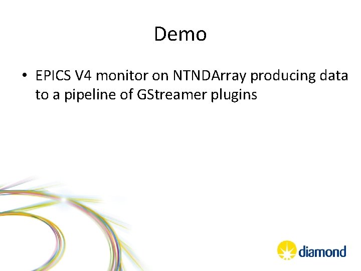 Demo • EPICS V 4 monitor on NTNDArray producing data to a pipeline of