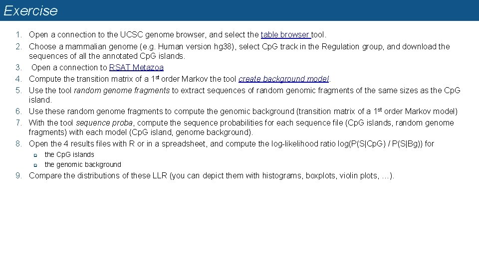 Exercise 1. Open a connection to the UCSC genome browser, and select the table