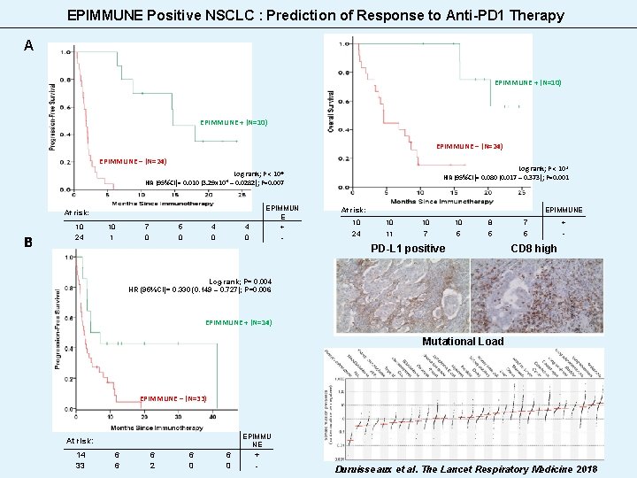 EPIMMUNE Positive NSCLC : Prediction of Response to Anti-PD 1 Therapy A EPIMMUNE +