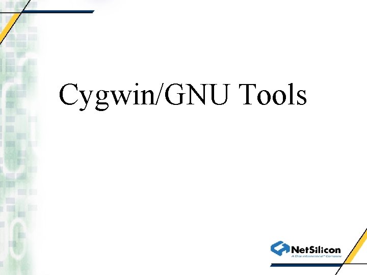Cygwin/GNU Tools 