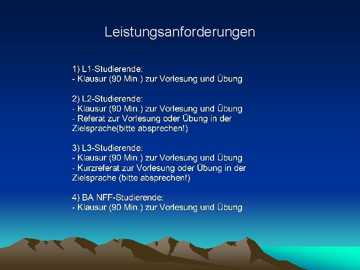 Leistungsanforderungen 