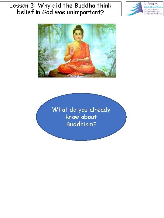 Lesson 3: Why did the Buddha think belief in God was unimportant? What do