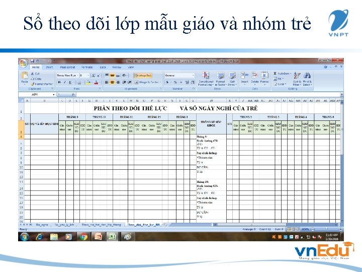 Sổ theo dõi lớp mẫu giáo và nhóm trẻ 