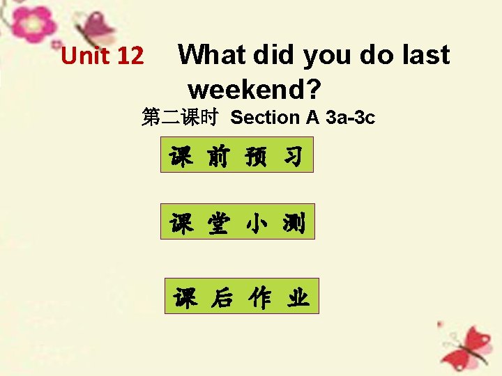 Unit 12 What did you do last weekend? 第二课时 Section A 3 a-3 c