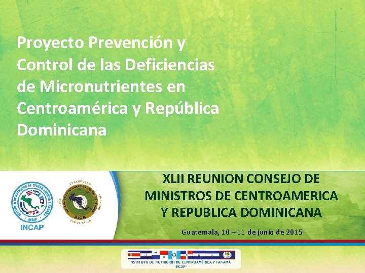 Proyecto Prevención y Control de las Deficiencias de Micronutrientes en Centroamérica y República Dominicana