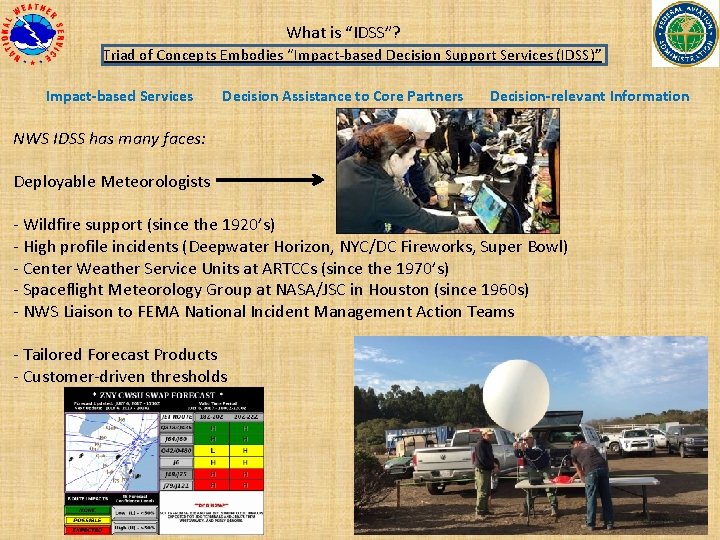 What is “IDSS”? Triad of Concepts Embodies “Impact-based Decision Support Services (IDSS)” Impact-based Services
