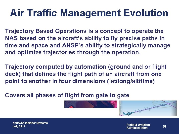 Air Traffic Management Evolution Procedural Based Trajectory Based Operations is a concept to operate