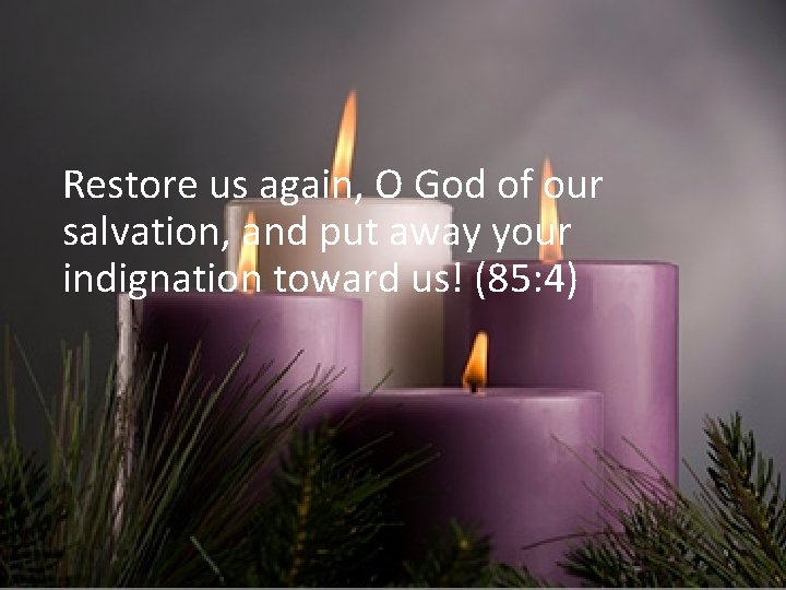 Restore us again, O God of our salvation, and put away your indignation toward