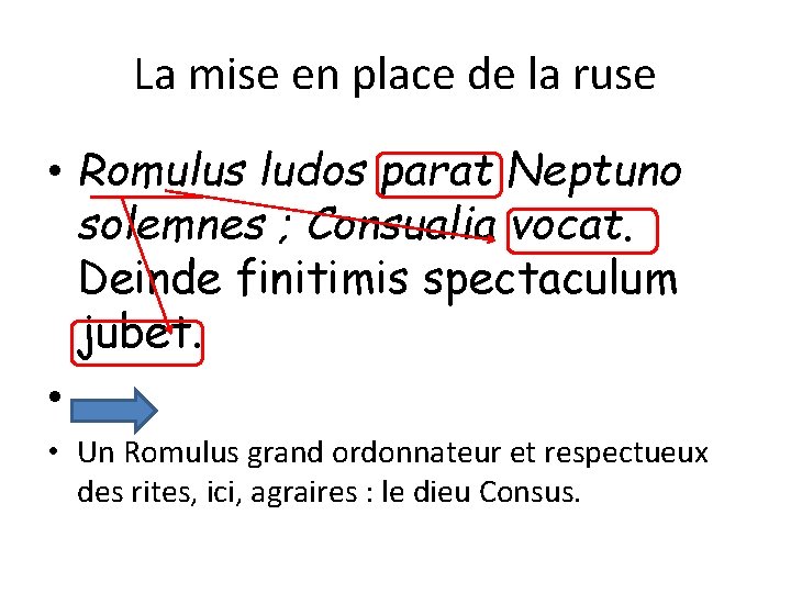 La mise en place de la ruse • Romulus ludos parat Neptuno solemnes ;