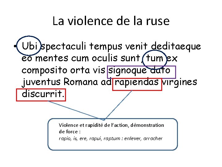 La violence de la ruse • Ubi spectaculi tempus venit deditaeque eo mentes cum