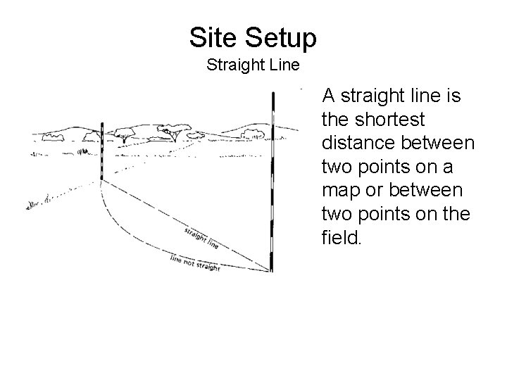 Site Setup Straight Line A straight line is the shortest distance between two points Site Setup Straight Line A straight line is the shortest distance between two points