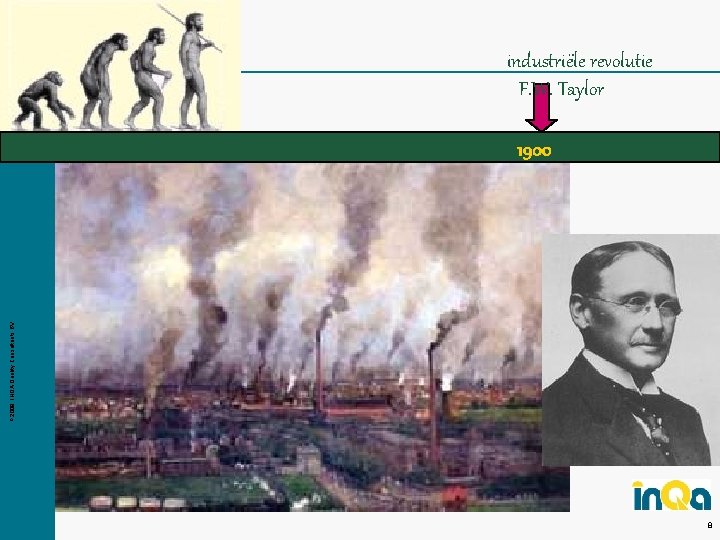 industriële revolutie F. W. Taylor © 2009 INQA Quality Consultants BV 1900 8 