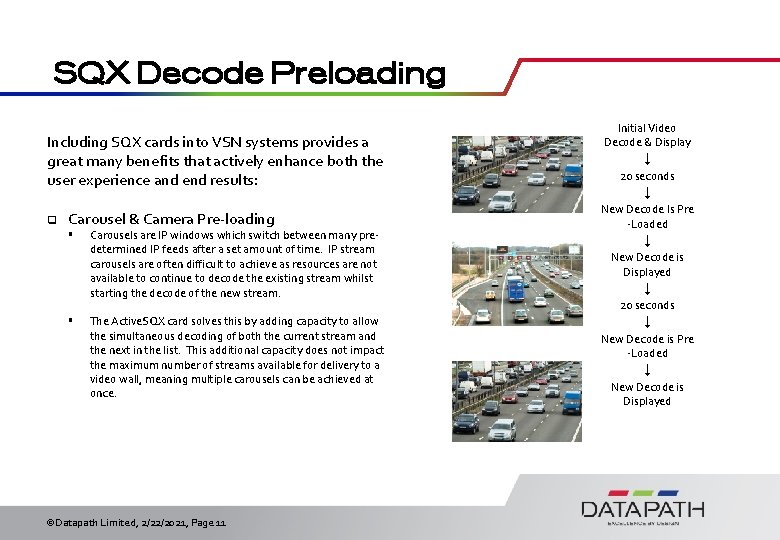 SQX Decode Preloading Including SQX cards into VSN systems provides a great many benefits