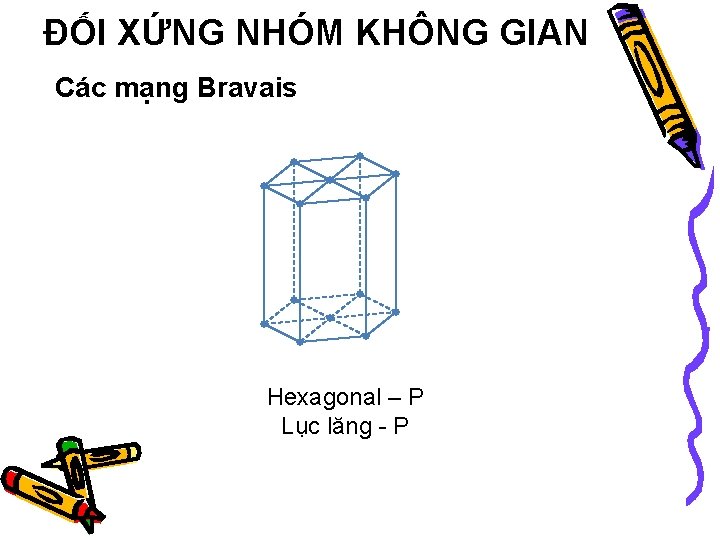 ĐỐI XỨNG NHÓM KHÔNG GIAN Các mạng Bravais Hexagonal – P Lục lăng -