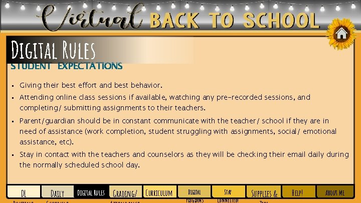Digital Rules STUDENT EXPECTATIONS • Giving their best effort and best behavior. • Attending Digital Rules STUDENT EXPECTATIONS • Giving their best effort and best behavior. • Attending